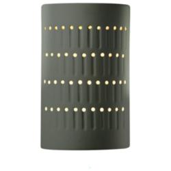 Ambiance 9 1/4" High Pewter Green Cylinder Wall Sconce