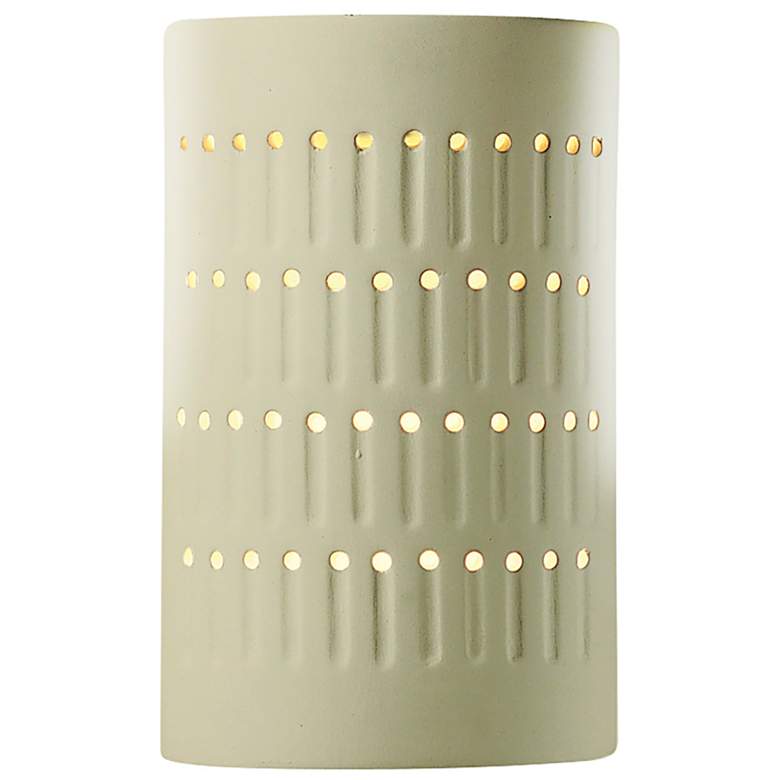 Image 1 Ambiance 9 1/4 inch High Vanilla Gloss Cylinder Wall Sconce
