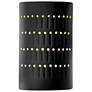 Ambiance 9 1/4"H Black White Cylinder Outdoor Wall Sconce