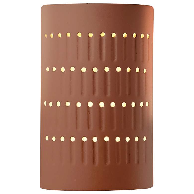 Image 1 Ambiance 9 1/4"H Canyon Clay Cylinder LED Outdoor Sconce