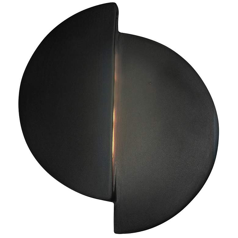 Image 1 Ambiance 9 1/4 inchH Carbon Black Gold Circle LED ADA Sconce