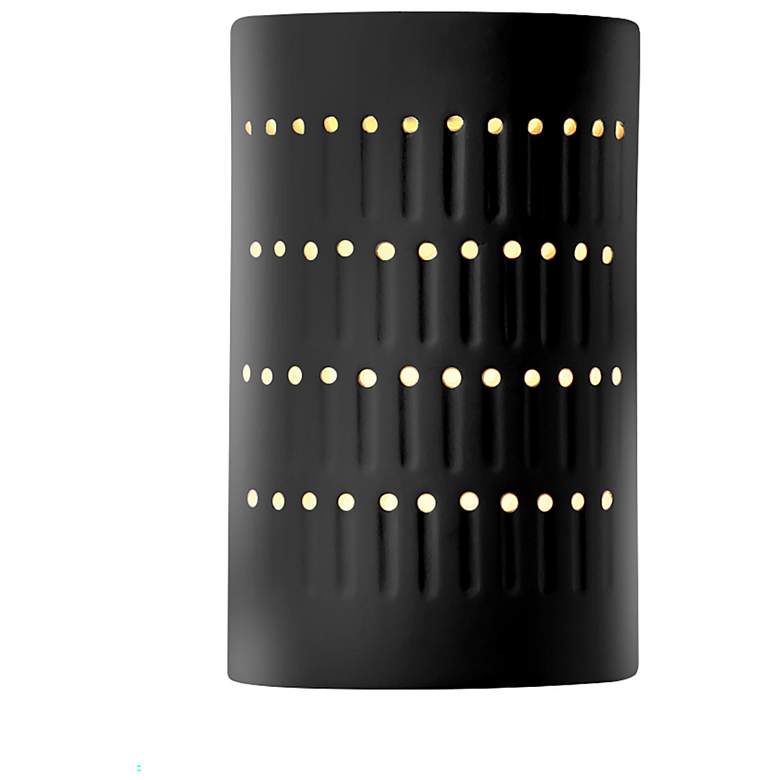 Image 1 Ambiance 9 1/4"H Gloss Black Cylinder Outdoor Wall Sconce