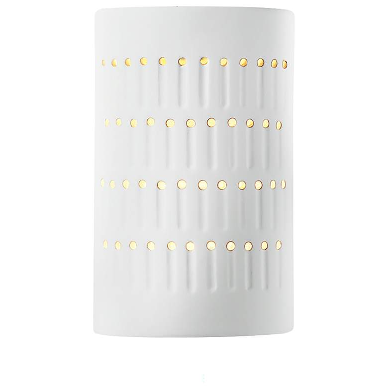 Image 1 Ambiance 9 1/4 inchH Gloss White Ceramic Outdoor Wall Sconce