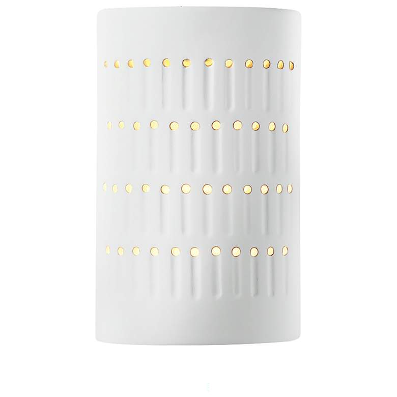 Image 1 Ambiance 9 1/4"H Gloss White Ceramic Outdoor Wall Sconce