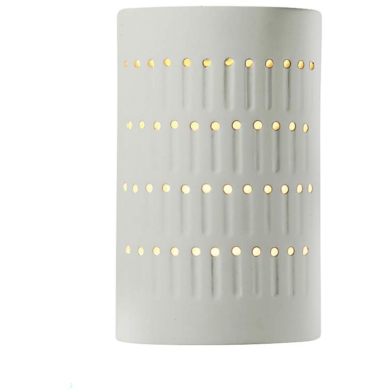 Image 1 Ambiance 9 1/4 inchH Matte White Cylinder Outdoor Wall Sconce