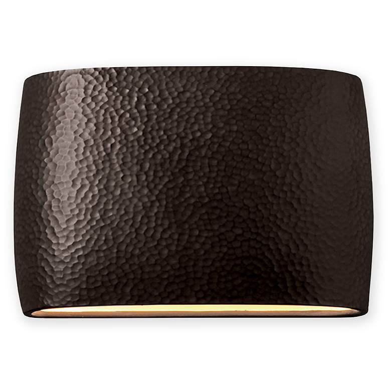 Image 1 Ambiance 9 3/4" High Hammered Iron LED Wall Sconce
