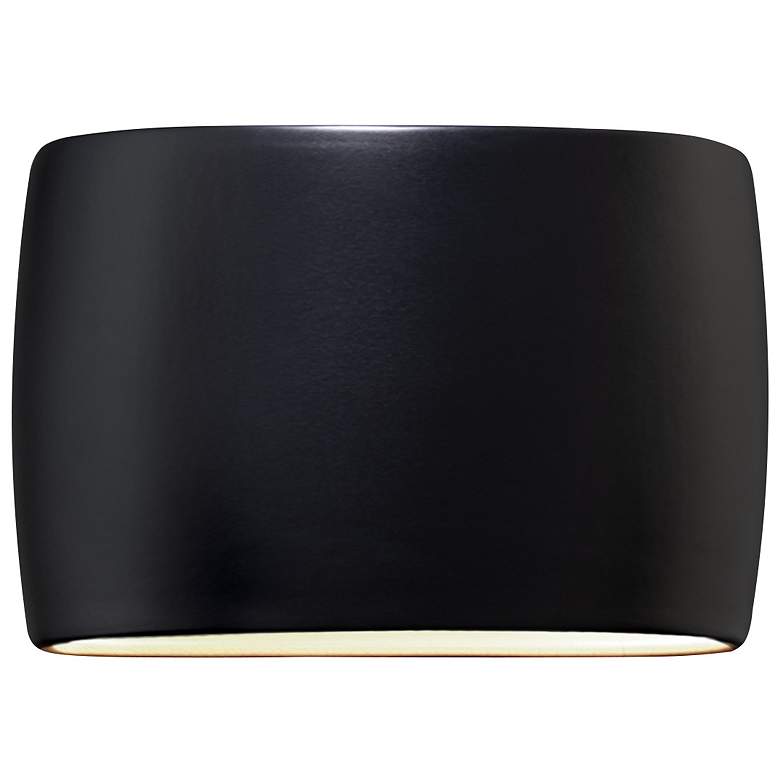 Image 1 Ambiance 9 3/4 inchH Carbon Black Oval Closed ADA Outdoor Sconce