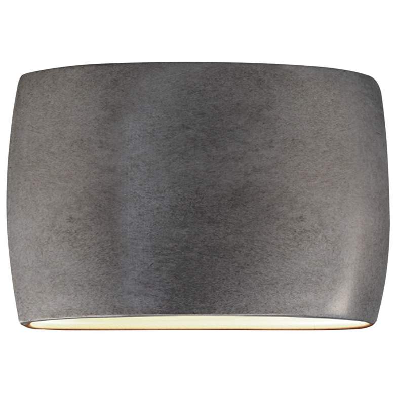 Image 1 Ambiance 9 3/4"H Silver Oval Closed ADA Outdoor Wall Sconce