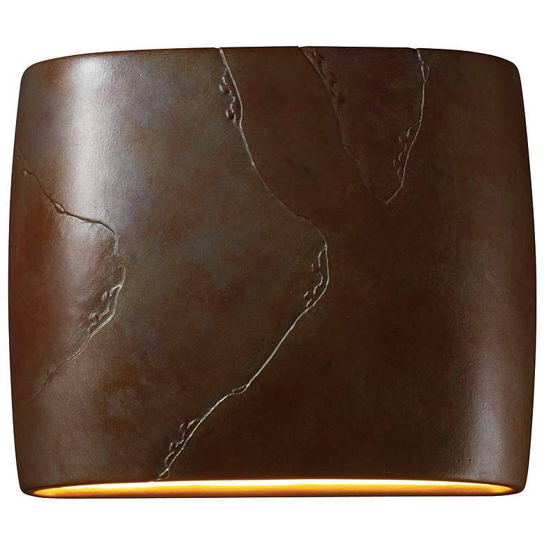 Image 1 Ambiance 9 3/4"H Tierra Red Slate Wide Oval ADA Wall Sconce