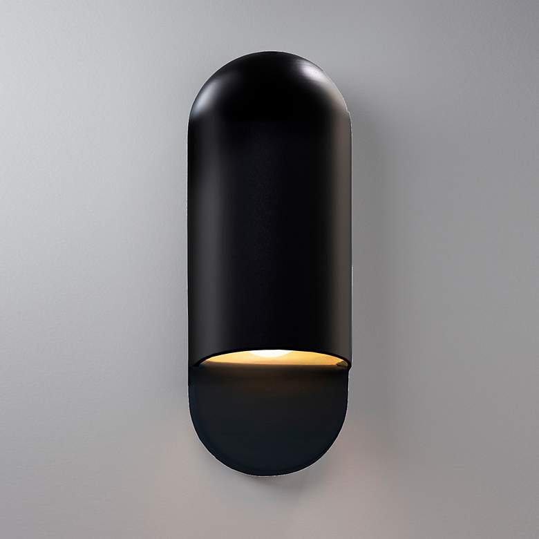 Image 1 Ambiance Capsule 14" High Carbon Matte Black ADA Wall Sconce