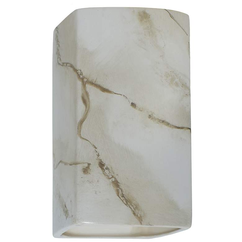Image 1 Ambiance Ceramic 5.25 inch Carrara Marble LED ADA Outdoor Wall Sconce