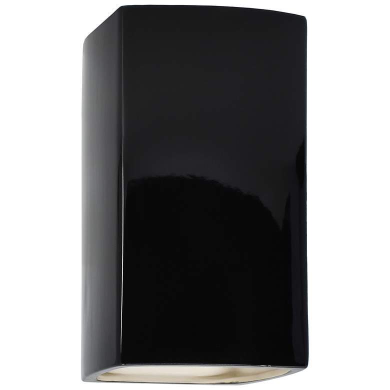 Image 1 Ambiance Ceramic 5.25" Gloss Black LED ADA Outdoor Wall Sconce