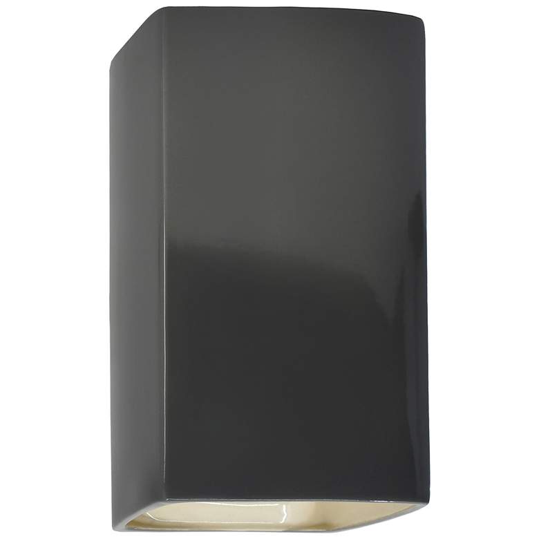 Image 1 Ambiance Ceramic 5.25" Gloss Grey LED ADA Outdoor Wall Sconce