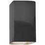Ambiance Ceramic 5.25" Gloss Grey LED ADA Outdoor Wall Sconce