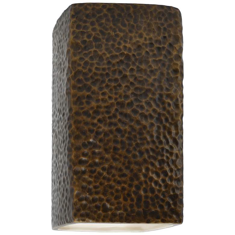 Image 1 Ambiance Ceramic 5.25" Hammered Brass LED ADA Outdoor Wall Sconce