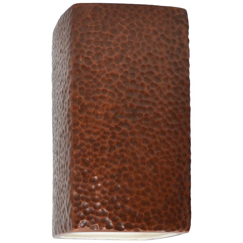 Image 1 Ambiance Ceramic 5.25" Hammered Copper LED ADA Outdoor Wall Sconce