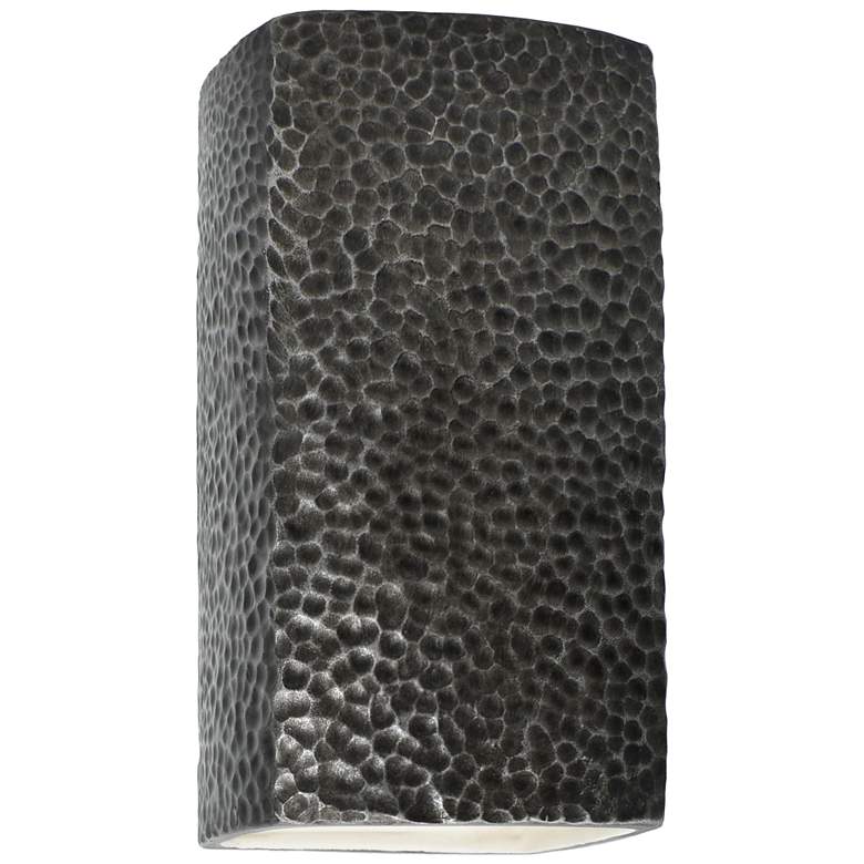 Image 1 Ambiance Ceramic 5.25" Hammered Pewter LED ADA Outdoor Wall Sconce