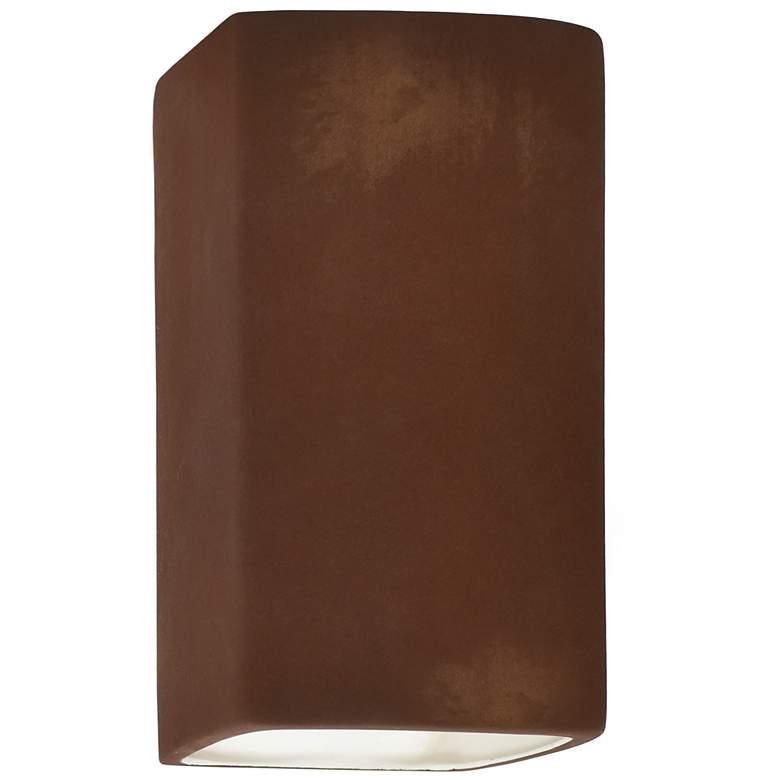 Image 1 Ambiance Ceramic 5.25" Real Rust LED ADA Outdoor Wall Sconce
