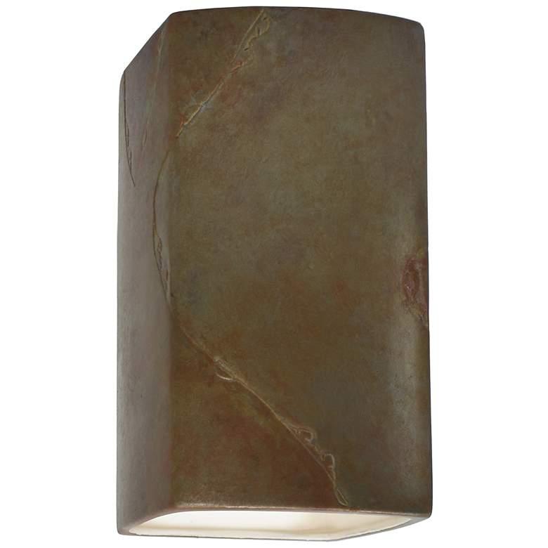 Image 1 Ambiance Ceramic 5.25" Tierra Red Slate LED ADA Outdoor Wall Sconce