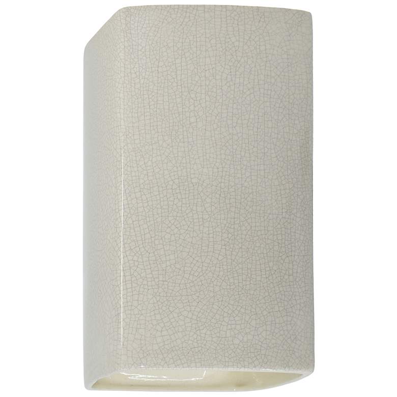 Image 1 Ambiance Ceramic 5.25" White Crackle LED ADA Outdoor Wall Sconce