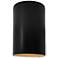 Ambiance Ceramic Cylinder 5.75" Black and Gold LED Open ADA Outdoor Sc