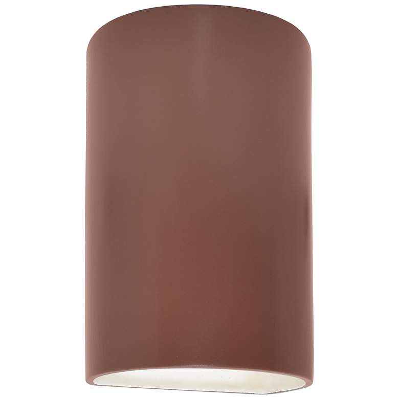 Image 1 Ambiance Ceramic Cylinder 5.75" Canyon Clay LED Open ADA Outdoor Sconc