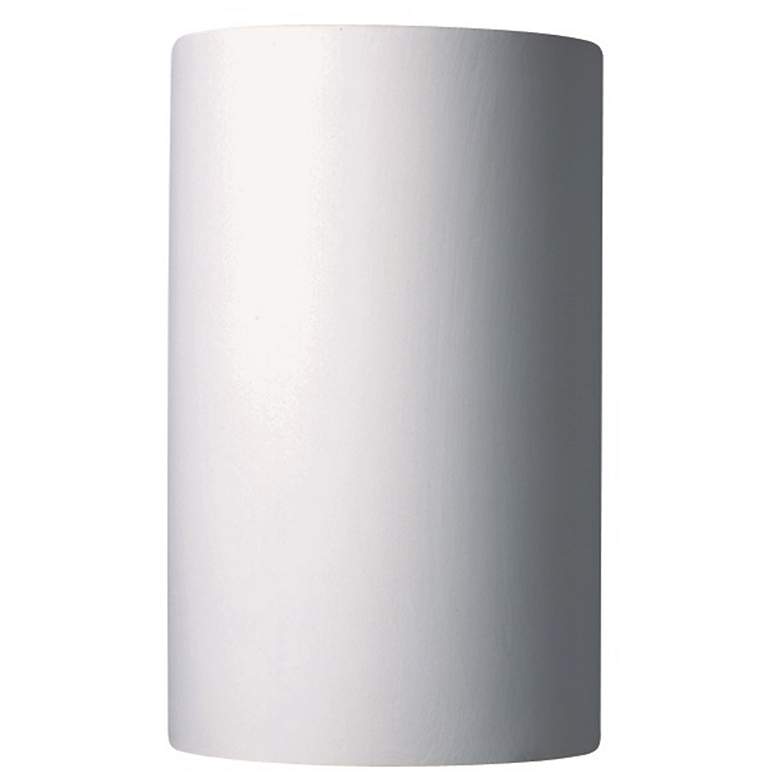 Image 1 Ambiance Ceramic Cylinder 7.75 inch Bisque LED ADA Outdoor Wall Sconce