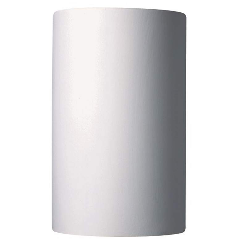 Image 1 Ambiance Ceramic Cylinder 7.75" Bisque LED ADA Outdoor Wall Sconce
