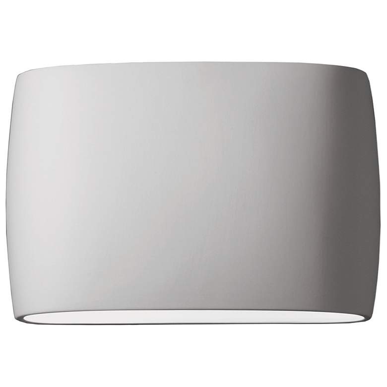 Image 1 Ambiance Ceramic Oval 16" Bisque LED ADA Outdoor Wall Sconce