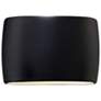 Ambiance Ceramic Oval 16" Carbon Matte Black LED ADA Outdoor Wall Scon