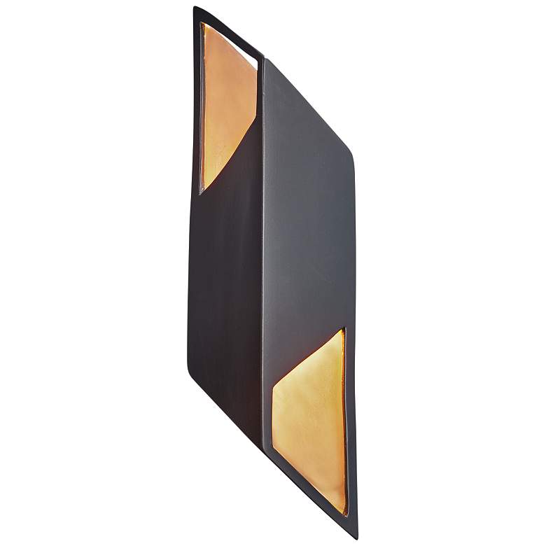 Image 1 Ambiance Collection 17 1/2 inch High Black and Gold Modern LED Wall Sconce