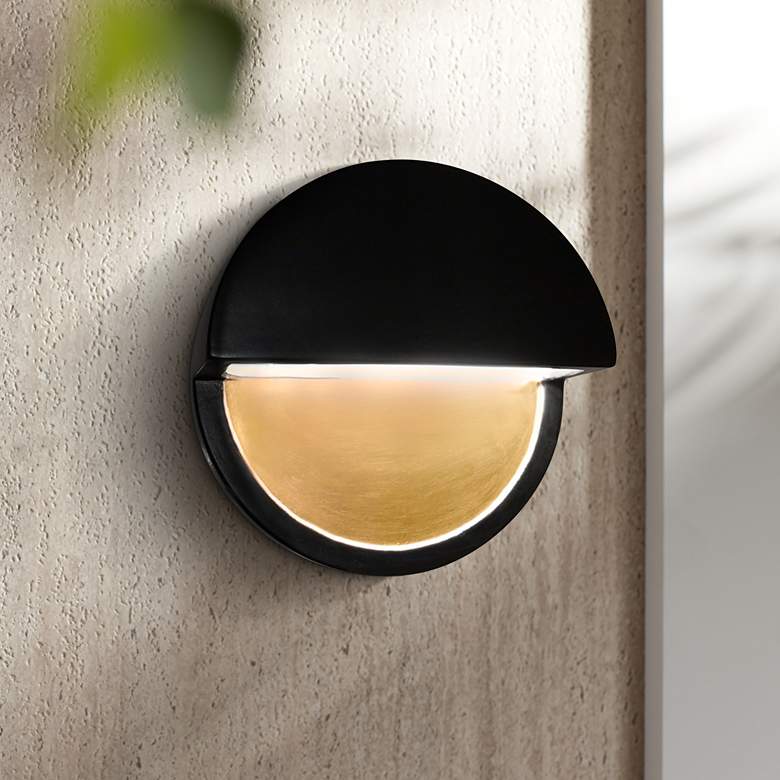 Image 1 Ambiance Collection&#8482; 8 inchH Black Dome LED Outdoor Wall Light
