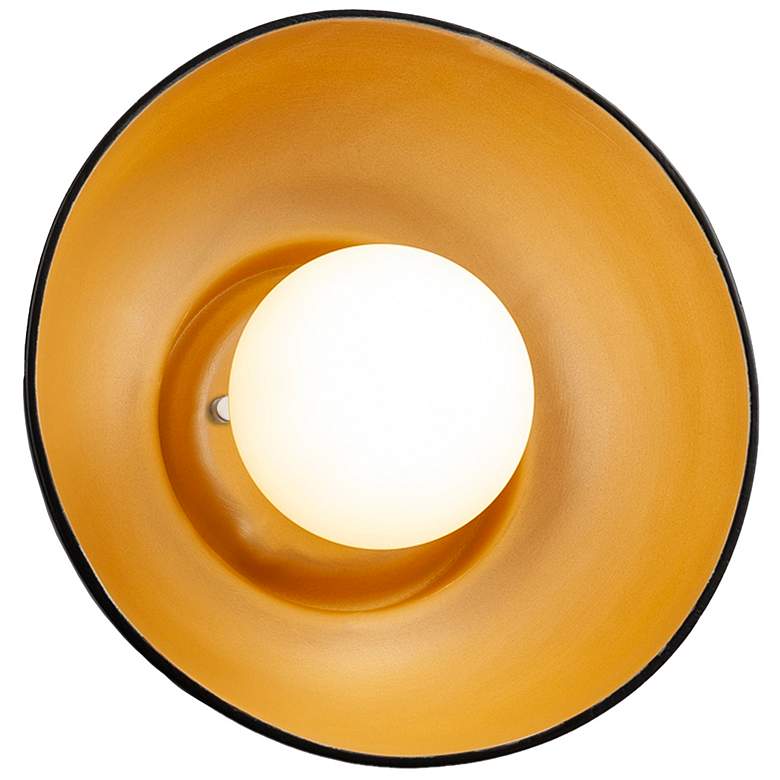 Image 2 Ambiance Coupe 10" High Matte Black and Gold LED Wall Sconce