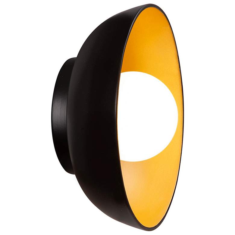 Image 4 Ambiance Coupe 10" High Matte Black and Gold LED Wall Sconce more views
