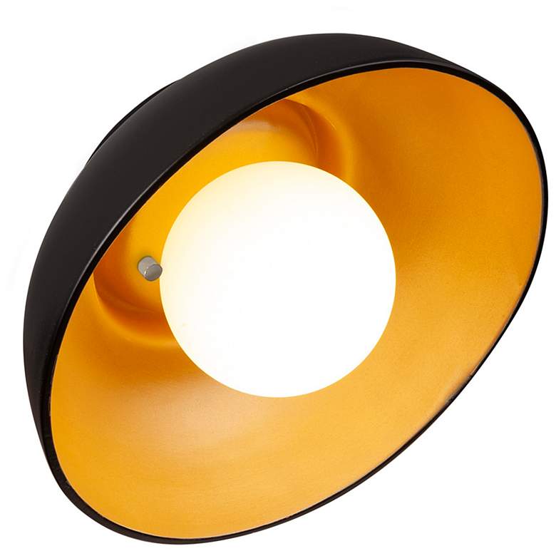 Image 5 Ambiance Coupe 10" High Matte Black and Gold LED Wall Sconce more views