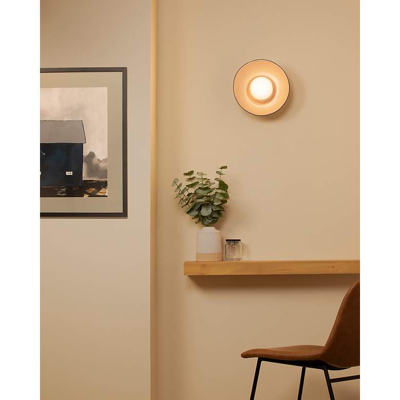 Image 6 Ambiance Coupe 10" High Matte Black and Gold LED Wall Sconce more views