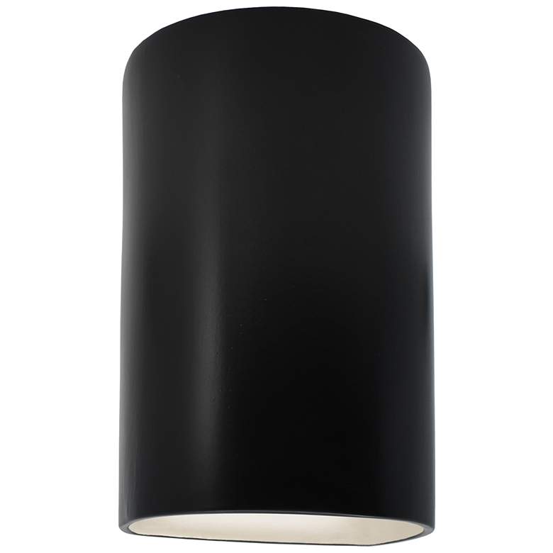 Image 1 Ambiance Cylinder 9 1/2" High Carbon Matte Black Wall Sconce