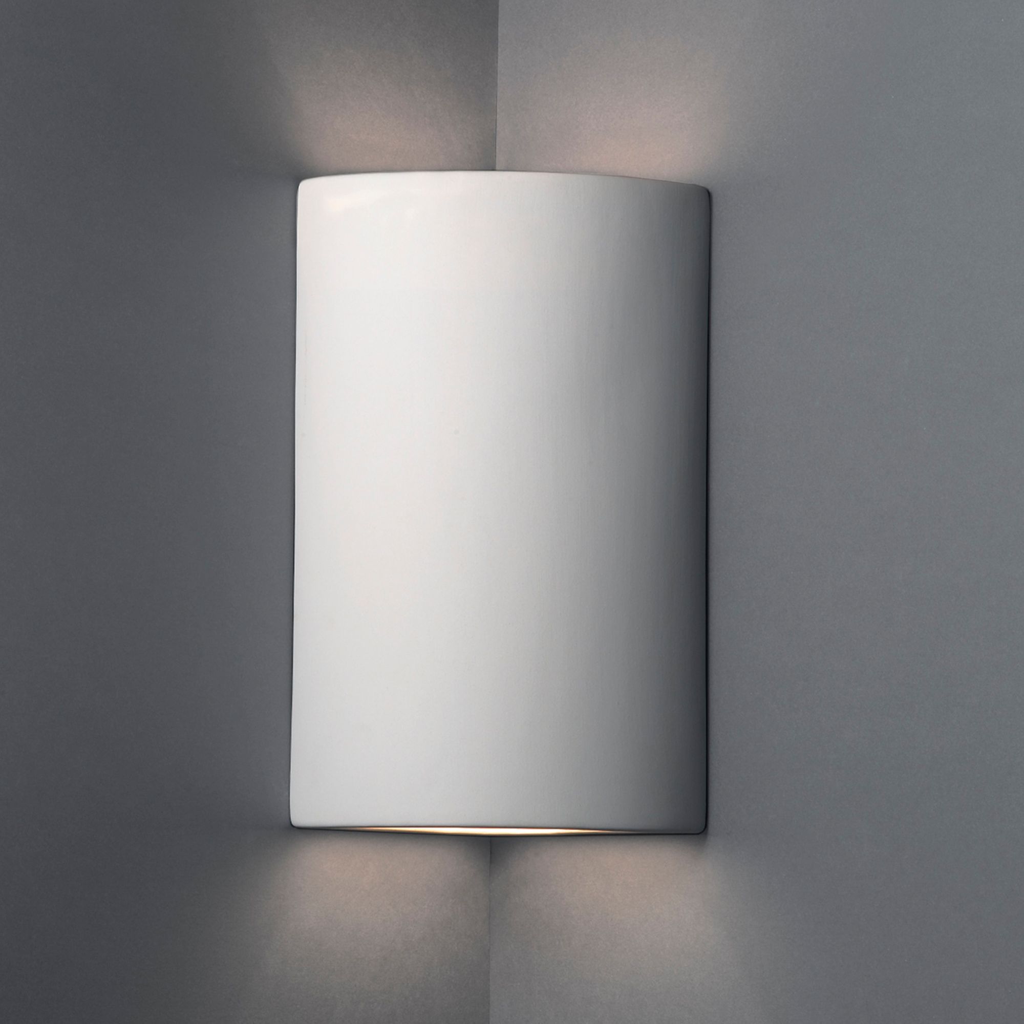 Image 2 Ambiance Cylinder Corner 8.25" Bisque Wall Sconce more views