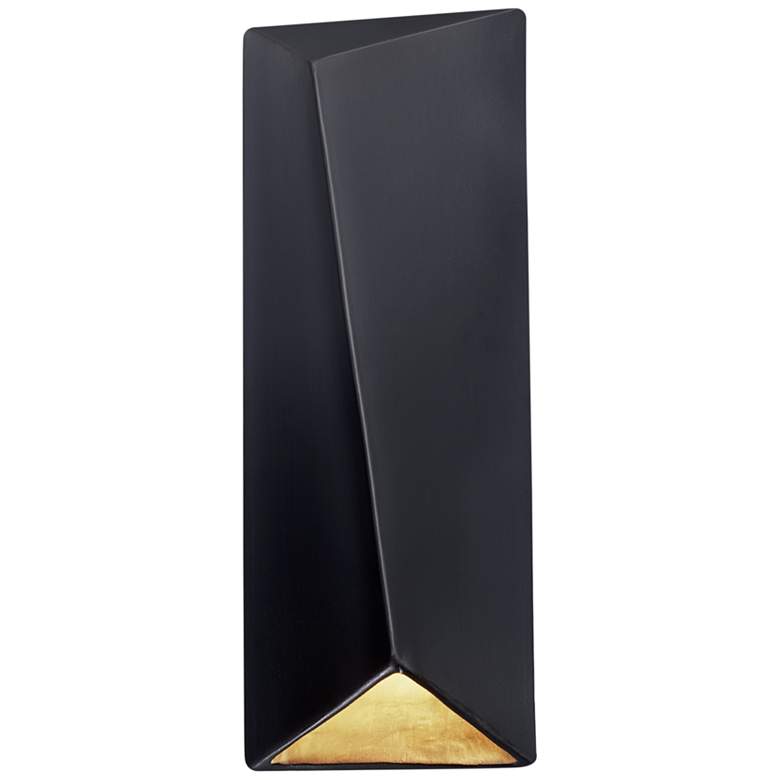Image 1 Ambiance Diagonal 22" High Black LED 2-Light Ceramic Wall Sconce