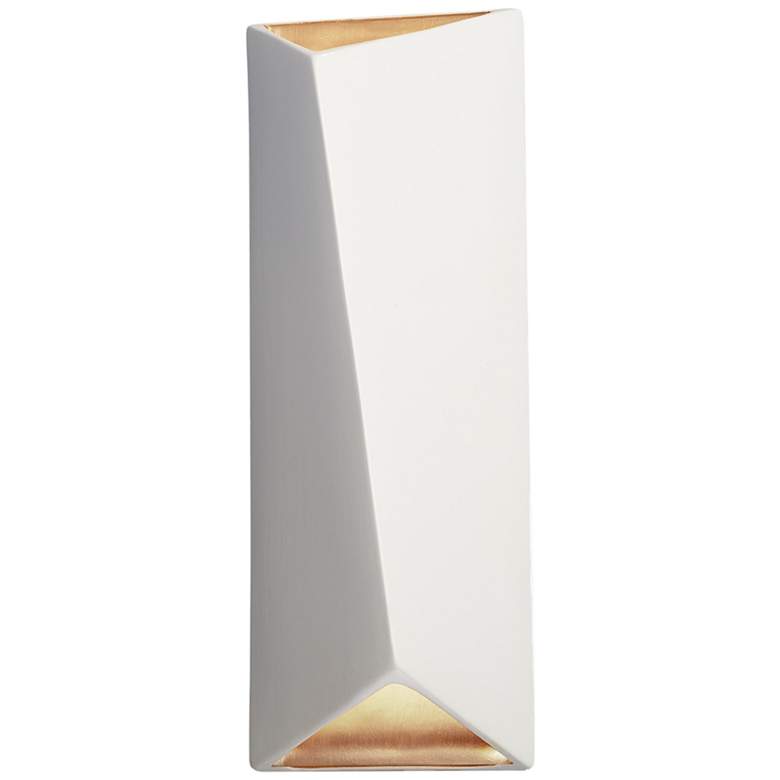 Image 1 Ambiance Diagonal 22 inch High White 2-Light LED Ceramic Wall Sconce