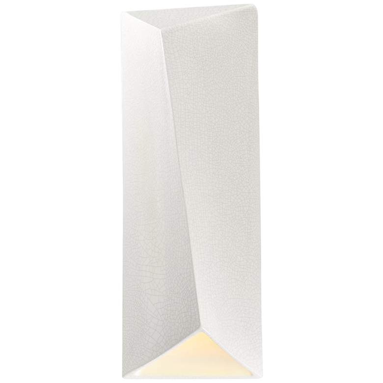 Image 1 Ambiance Diagonal 22 inchH White Crackle 2-Light LED Ceramic Wall Sconce