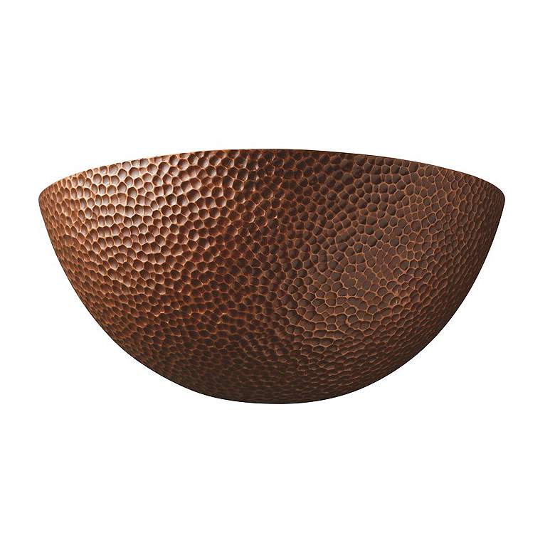 Image 1 Ambiance Large Quarter Sphere Wall Sconce - Hammered Copper - Incandescent