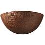 Ambiance Large Quarter Sphere Wall Sconce - Hammered Copper - Incandescent