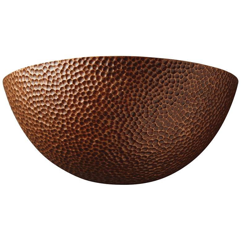 Image 1 Ambiance Large Quarter Sphere Wall Sconce - Hammered Copper - LED