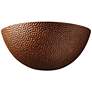 Ambiance Large Quarter Sphere Wall Sconce - Hammered Copper - LED