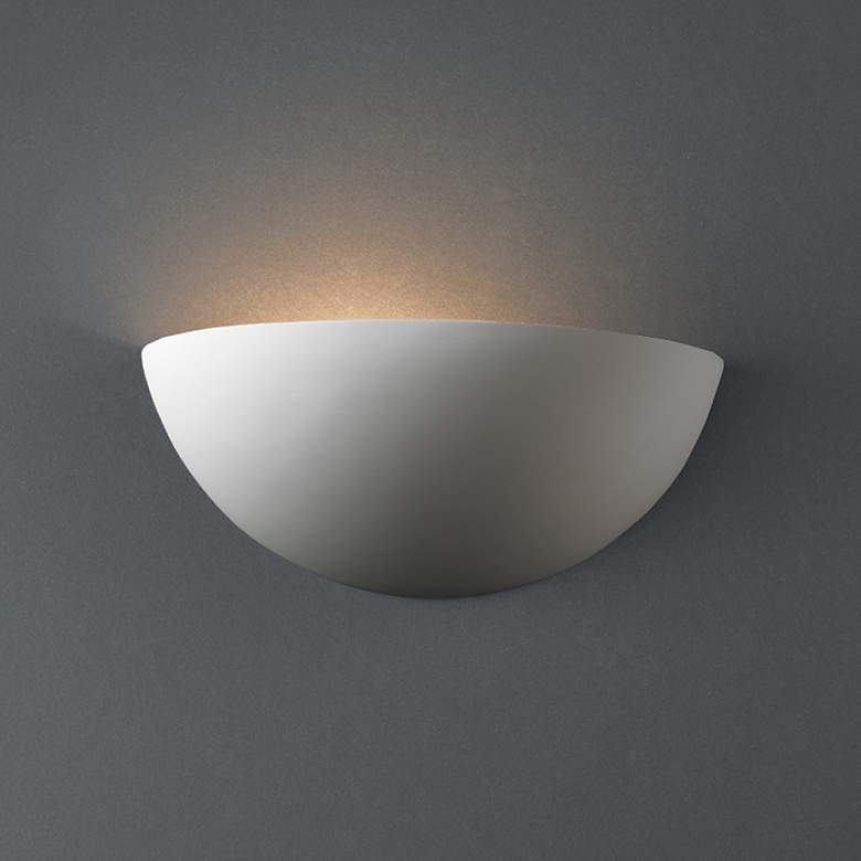 Image 1 Ambiance Quarter Sphere 4 1/2" High Bisque Wall Sconce