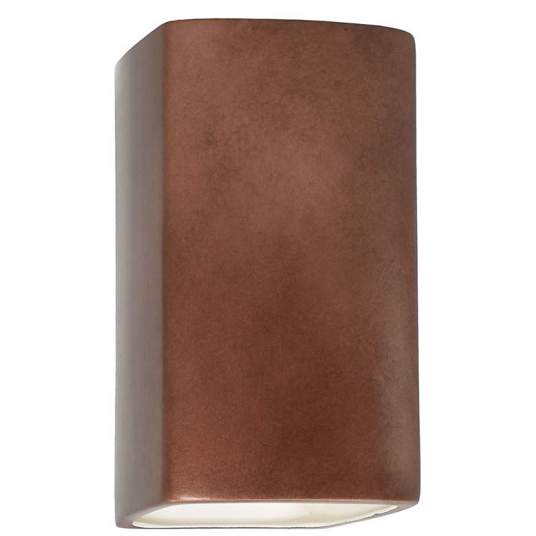 Image 1 Ambiance Rectangle 5.25 inch Antique Copper Closed Top Outdoor Wall Sconce