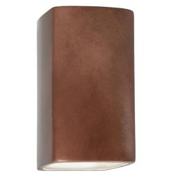 Ambiance Rectangle 5.25&quot; Antique Copper Closed Top Outdoor Wall Sconce