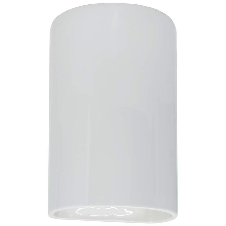 Image 1 Ambiance Small Cylinder - Open Wall Sconce - Gloss White - Incandescent
