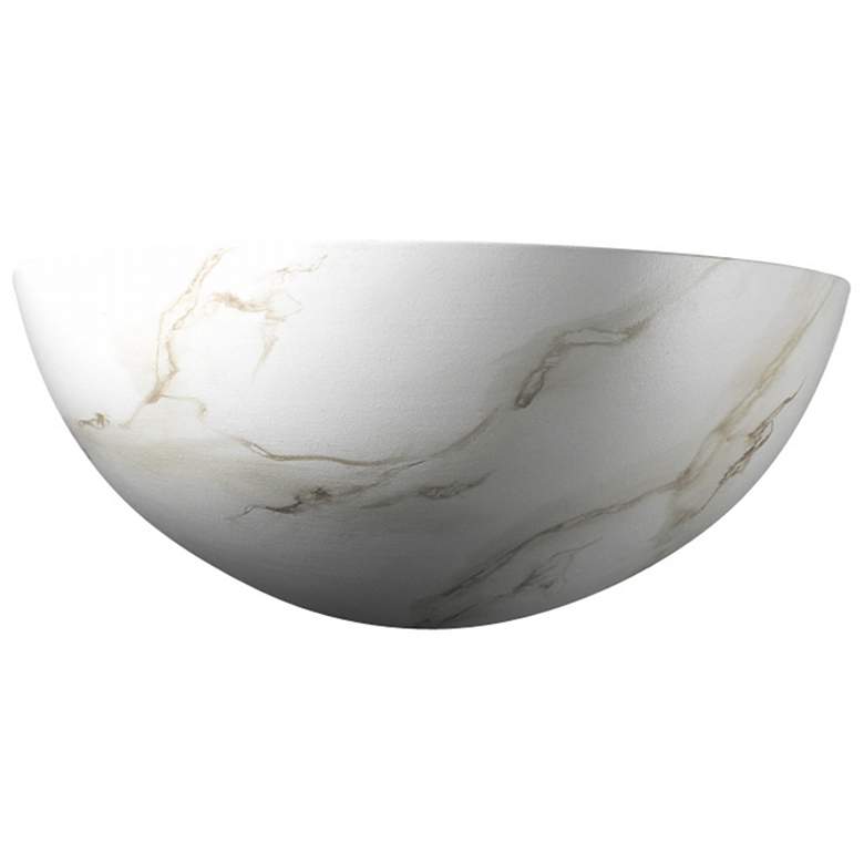 Image 1 Ambiance Small Quarter Sphere Wall Sconce - Carrara Marble - LED